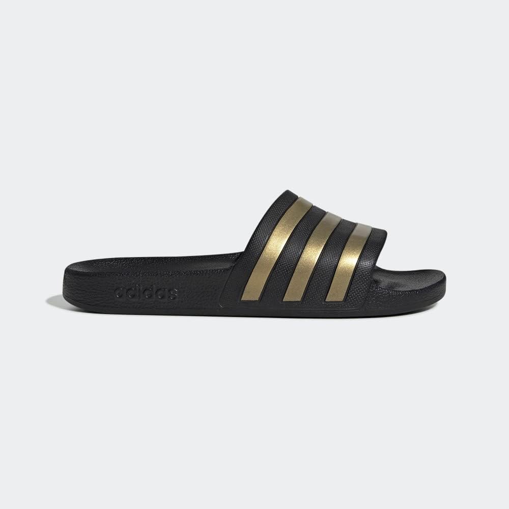 Сандалии adidas Adilette Aqua для взрослых, унисекс, черный/золотой — фото 2