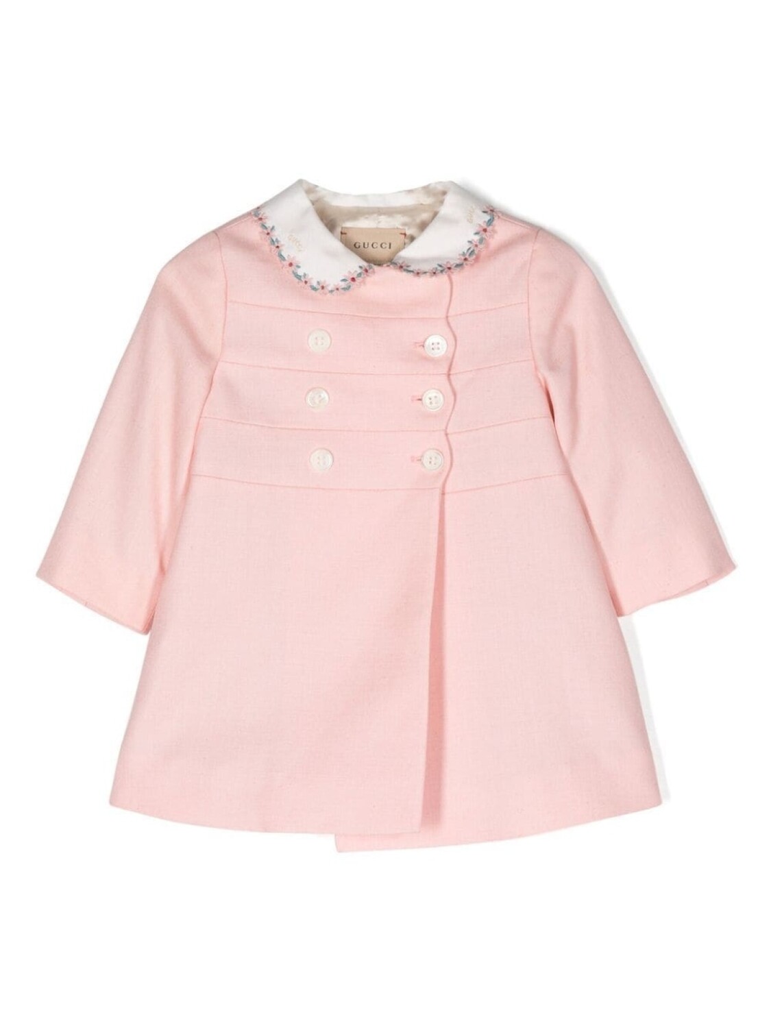 

Gucci Kids двубортное пальто, розовый