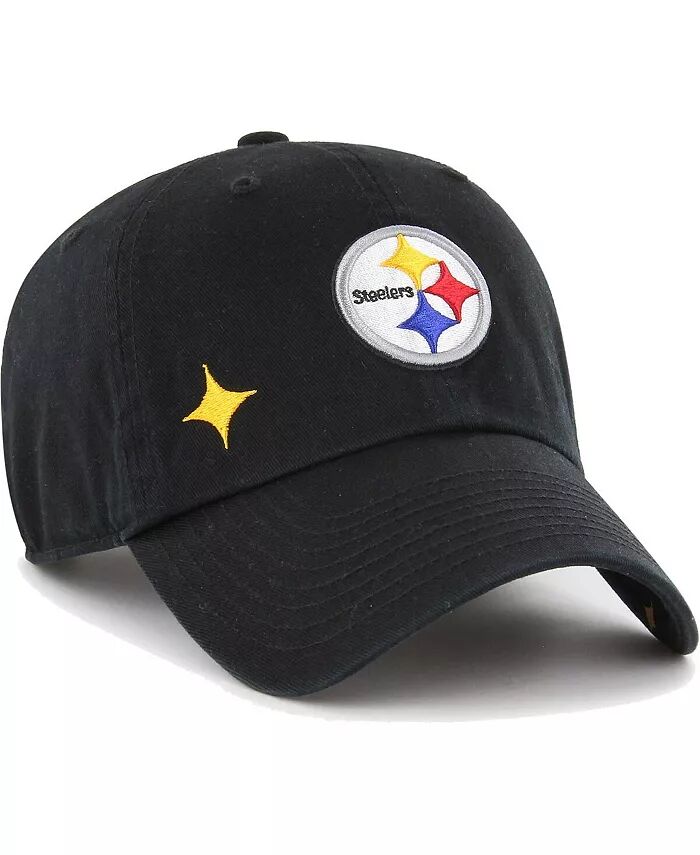 

Женская черная регулируемая шляпа Pittsburgh Steelers Confetti Icon Clean Up '47 Brand, черный