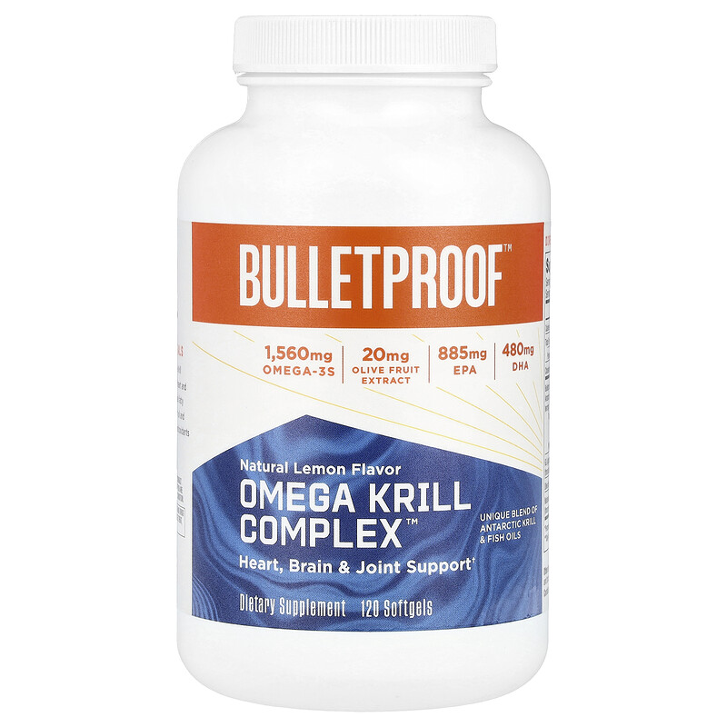 

BulletProof, Omega Krill Complex , натуральный лимон, 120 мягких таблеток