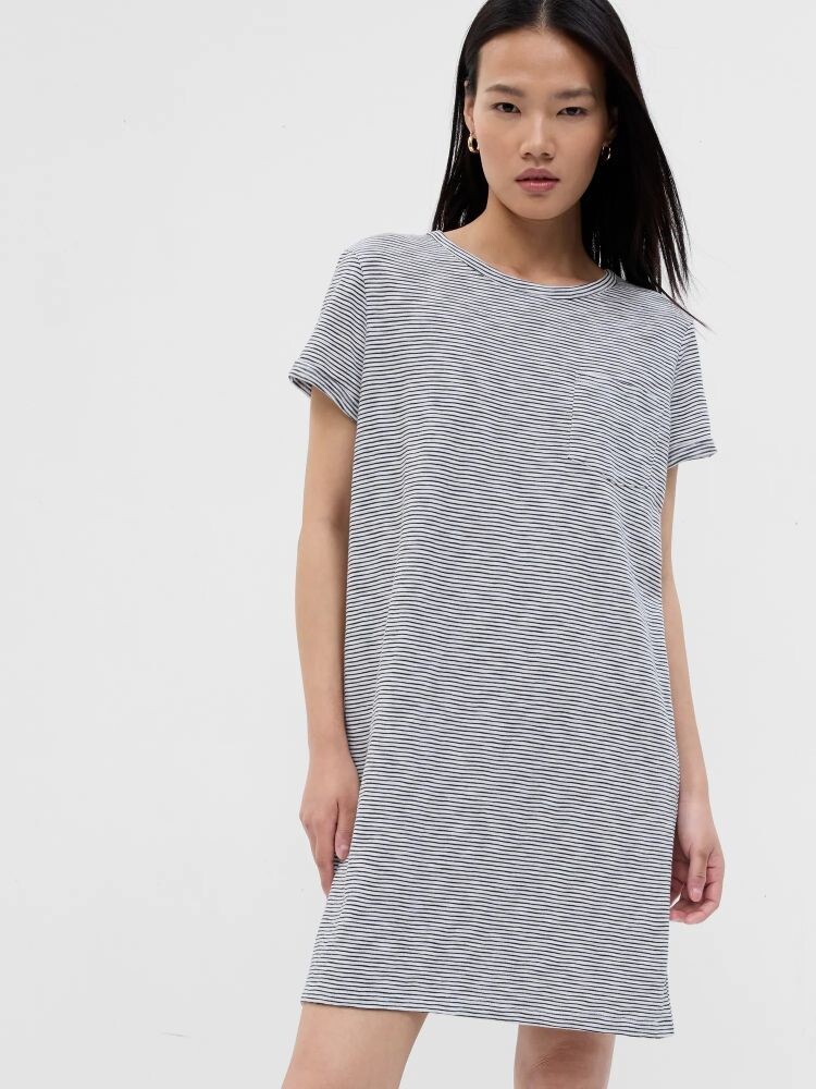 

Полосатое платье с карманом Gap, черный