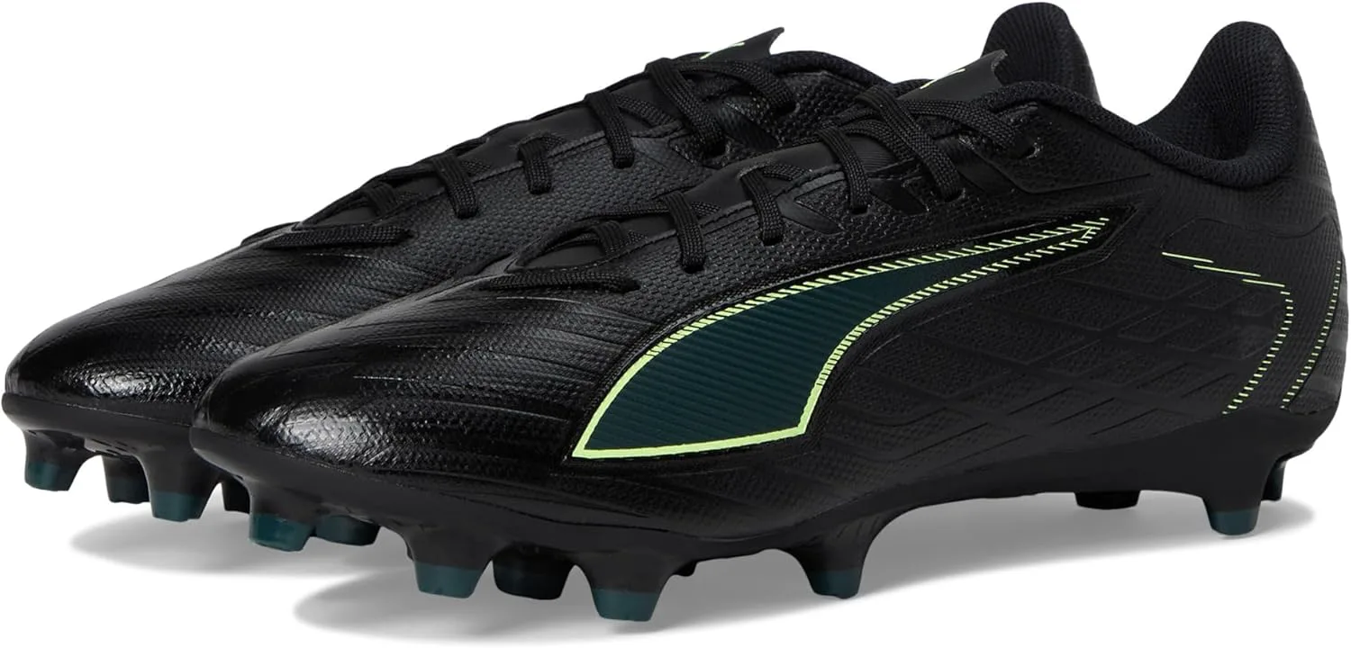 Мужские футбольные бутсы Puma Ultra Play Firm, искусственная, грунтовая подошва, черный/зеленый