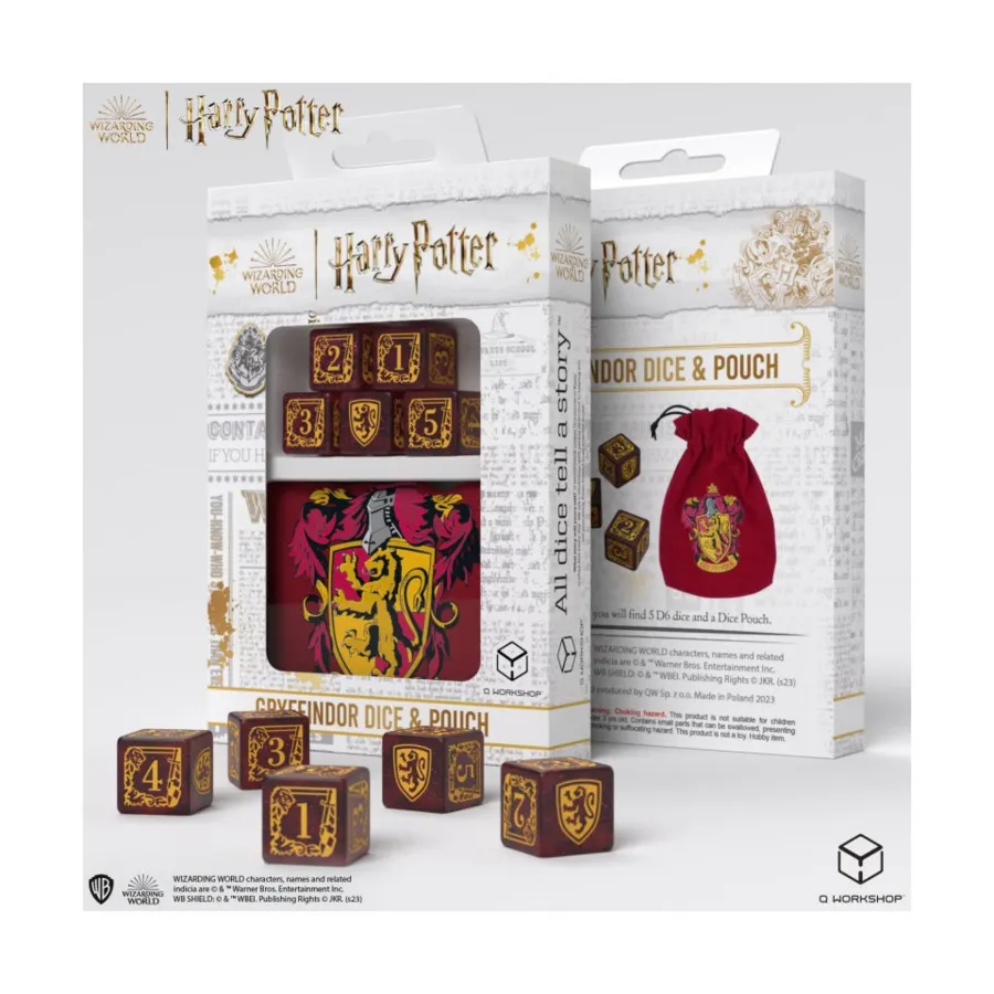 

Набор Poly — кубики и мешочек Гриффиндора (5), Harry Potter Dice