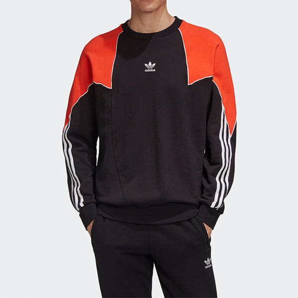 Толстовка adidas originals B Trf Ab Crew Colorblock Casual Sports Pullover Black, черный — фото 3