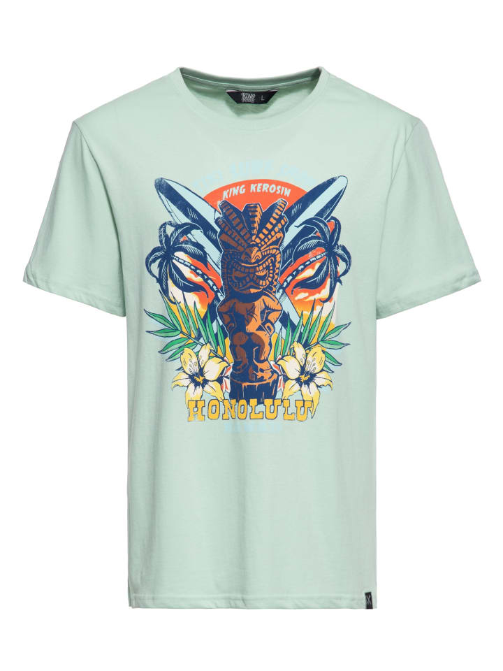 

Футболка King Kerosin Tiki Surf Shop в мятном цвете King Kerosin, Зеленый, Футболка King Kerosin Tiki Surf Shop в мятном цвете King Kerosin