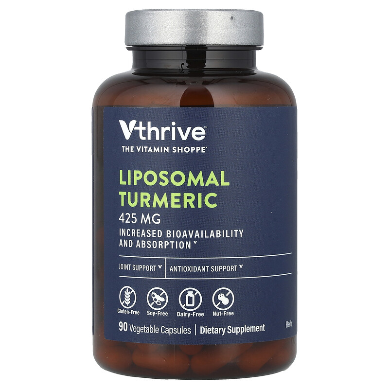 

Vthrive, Липосомальная куркума, 425 мг, 90 растительных капсул