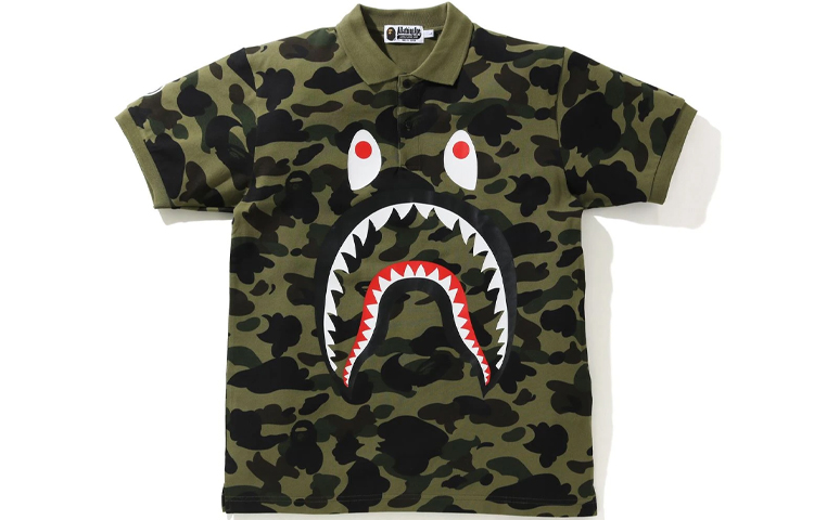 

Рубашка поло Shark Series для мужчин A Bathing Ape, зеленый