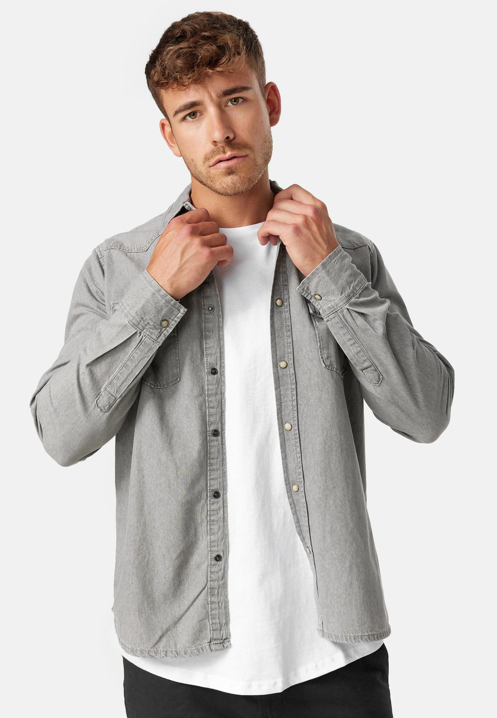 

Рубашка MIKE INDICODE JEANS, светло-серый