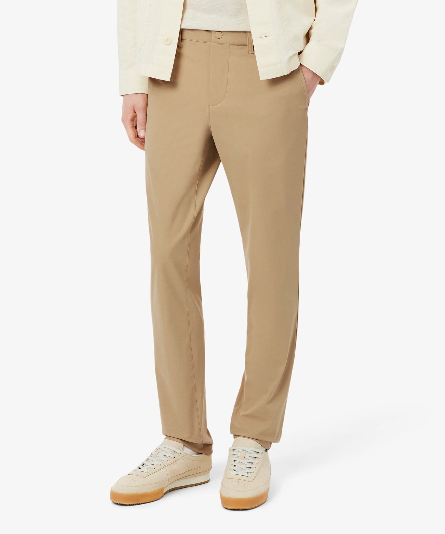 Брюки-чиносы Lacoste, узкие, эластичные, натуральный