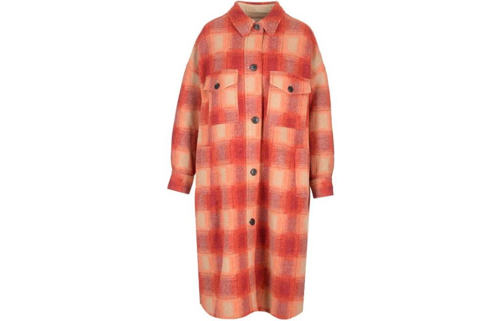 

ISABEL MARANT Клетчатое пальто с пуговицами, Orange