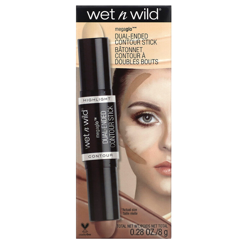 wet n wild, MegaGlo, двусторонний контурный стик, легкий / средний, 8 г (0,28 унции) — фото 2