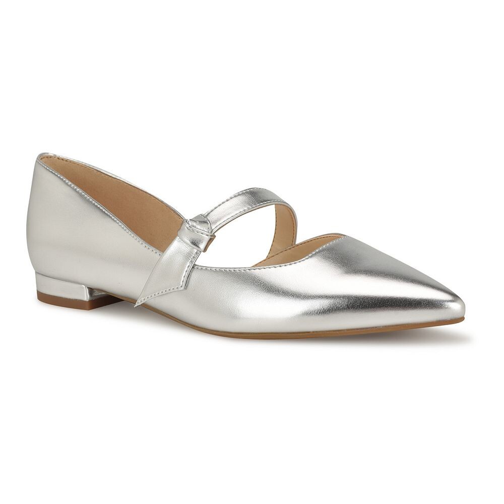Женские туфли без шнуровки Nine West Leeza с острым носком, цвет Silver