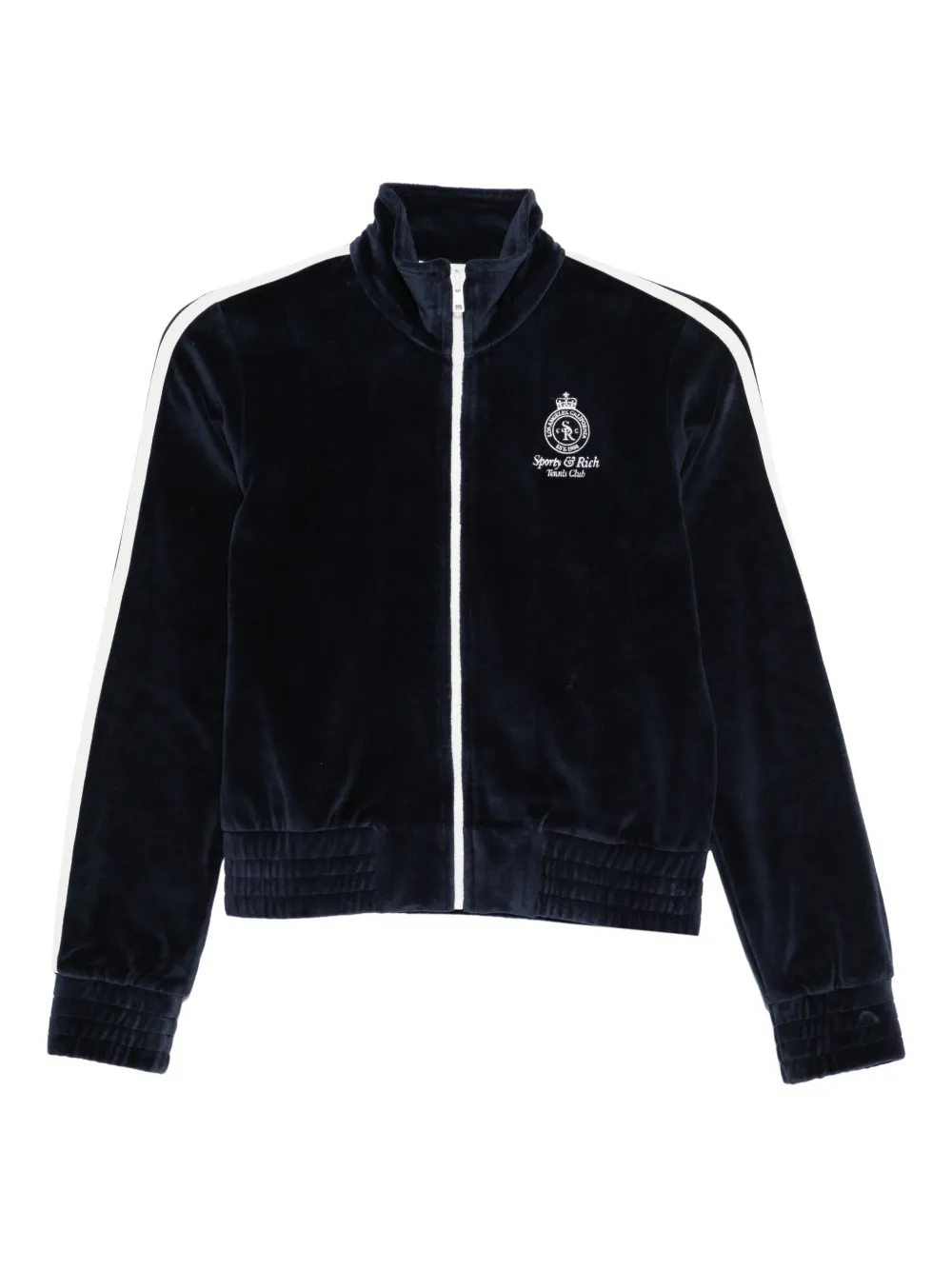 

Толстовка на молнии с полосками на рукавах Sporty & Rich, синий