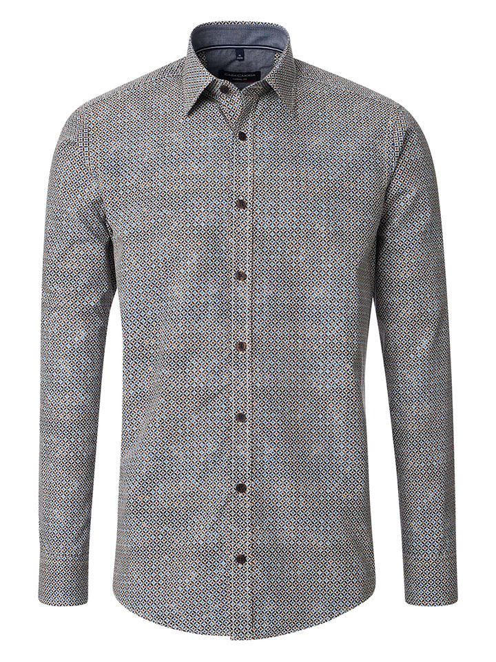 

CASAMODA Рубашка - повседневный крой - светло-коричневого/голубого цвета