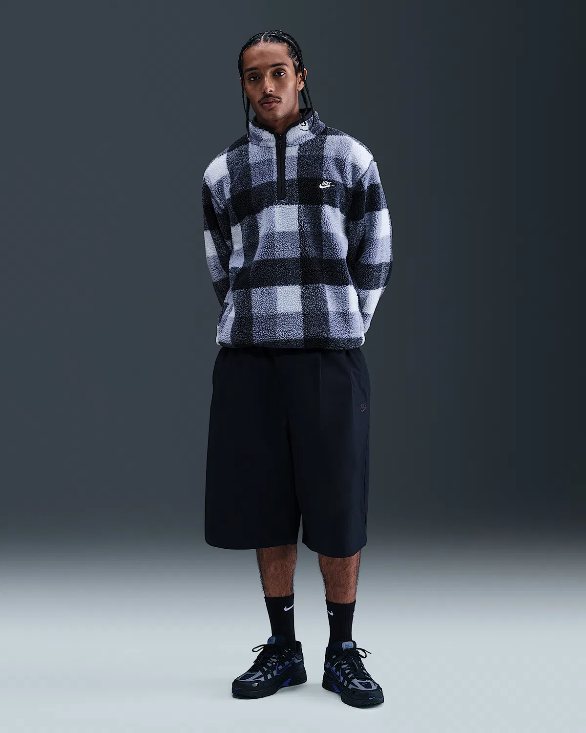Мужская зимняя куртка Nike Club на молнии, Ghost/Obsidian/World Indigo/White — фото 4