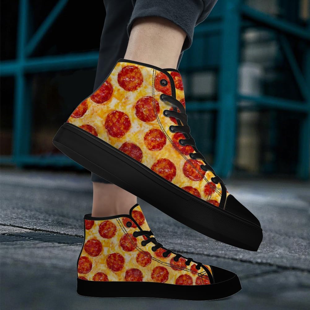 Кеды chebing Pizza High Top на высокой подошве для мужчин и женщин, высокие кроссовки на шнуровке, повседневная обувь, подарок для парня или девушки, желтый — фото 2