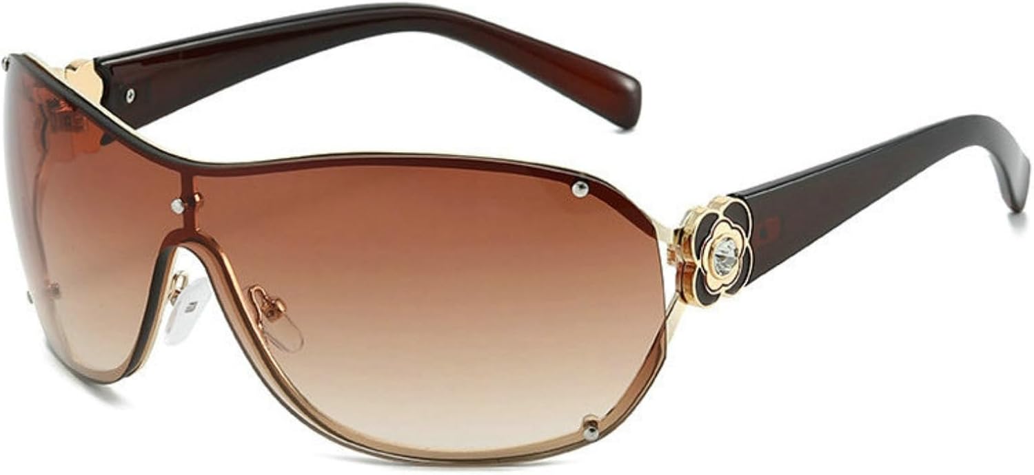 

Willochra Роскошные большие цельные солнцезащитные очки для женщин, модные солнцезащитные очки с бриллиантами и кристаллами, в стиле стритвеар, очки Y2k, очки UV400, C2