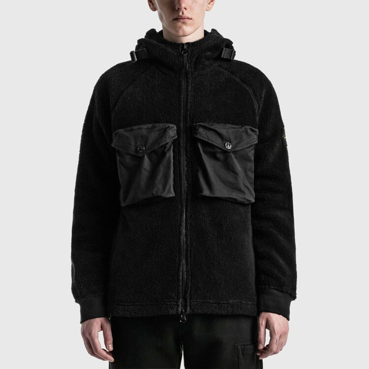 Куртка мужская Stone Island бархатная, черный — фото 4