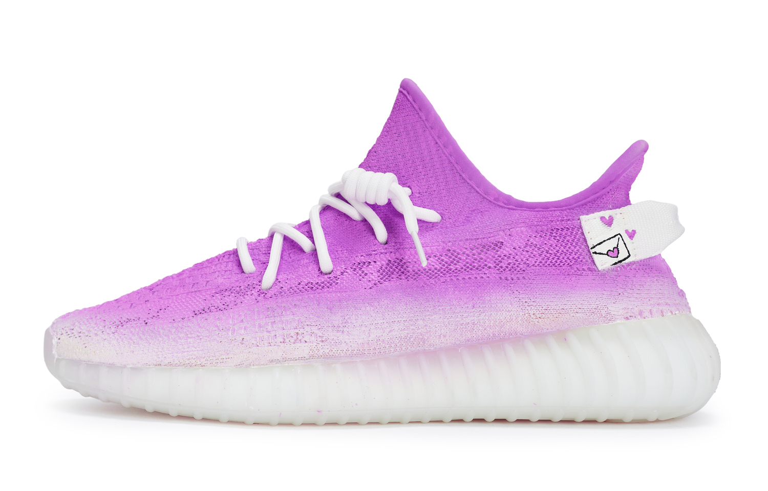 Adidas Originals Yeezy Boost 350 V2 повседневные кроссовки унисекс низкие белые с фиолетовым, цвет Purple White — фото 4