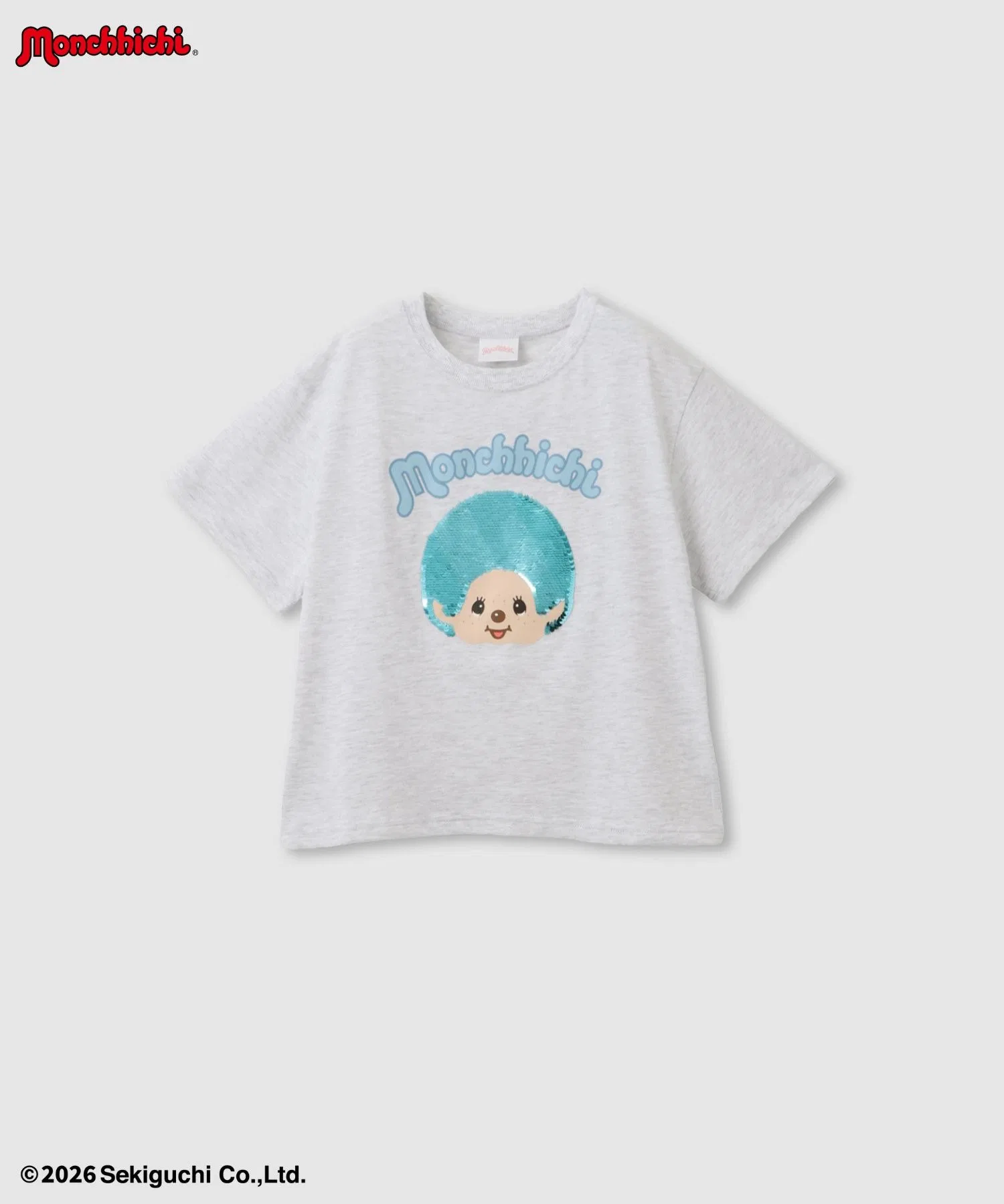 Детская футболка с пайетками Monchhichi Mac-House белая