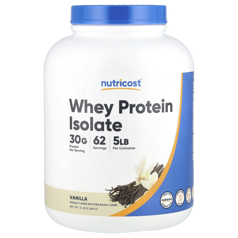 

Nutricost, Изолят сывороточного протеина, ваниль, 2268 г (5 фунтов)