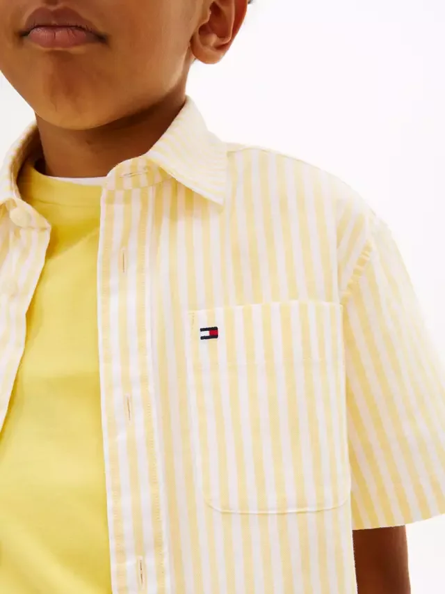 Детская полосатая футболка с коротким рукавом Flex, цвет Желтая георгина Tommy Hilfiger — фото 4