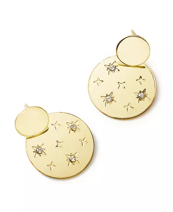 

Серьги-Подвески в форме двойного круга «Звезда Ситара» Matr Boomie, brass