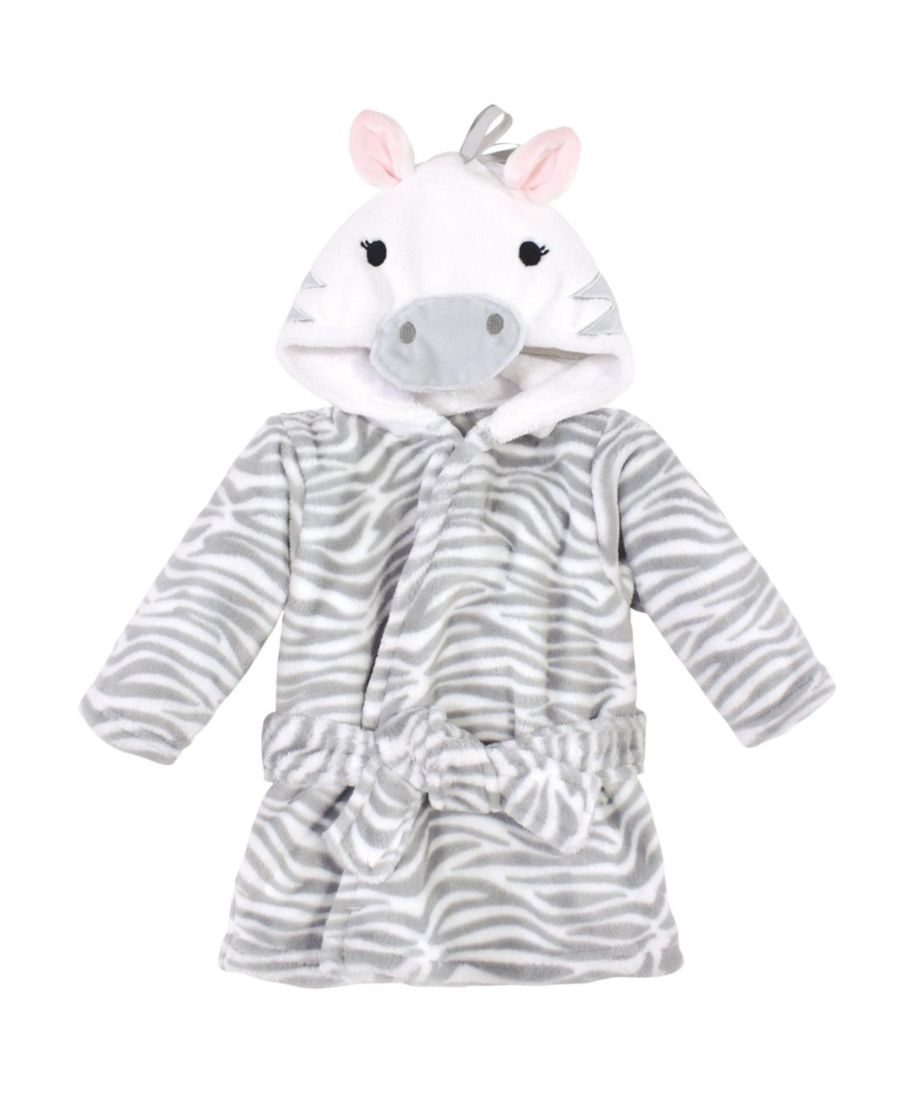 

Мягкий и забавный халат с изображением животных Hudson Baby, Gray zebra