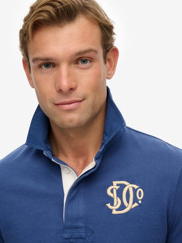 Хлопковая рубашка регби винтажного стиля Regular Fit Superdry, Blue — фото 4