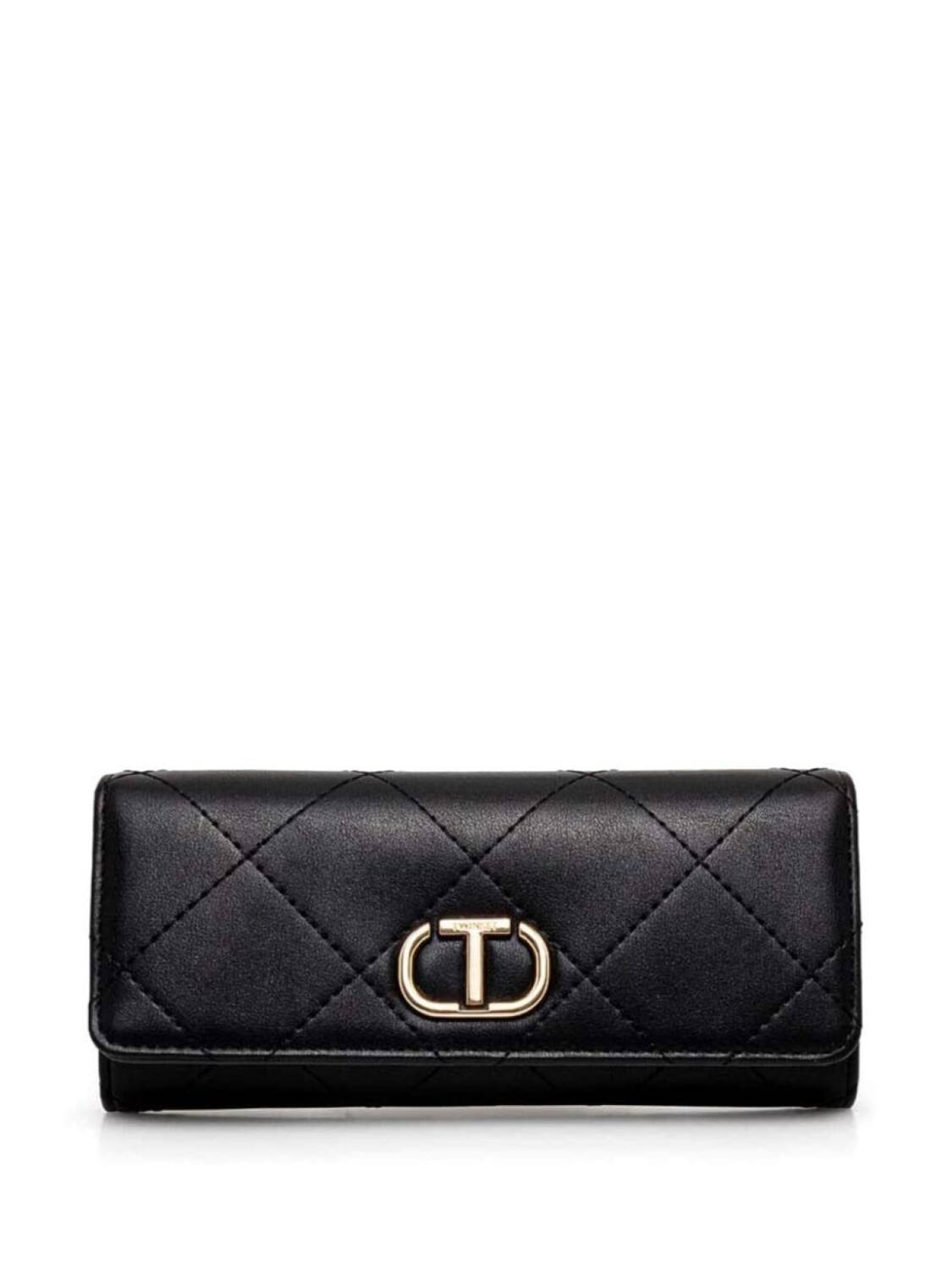 

TWINSET кошелек с золотистой фурнитурой, черный