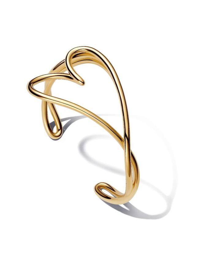 

Браслет Pandora Organically Shaped Heart Bangle, золото