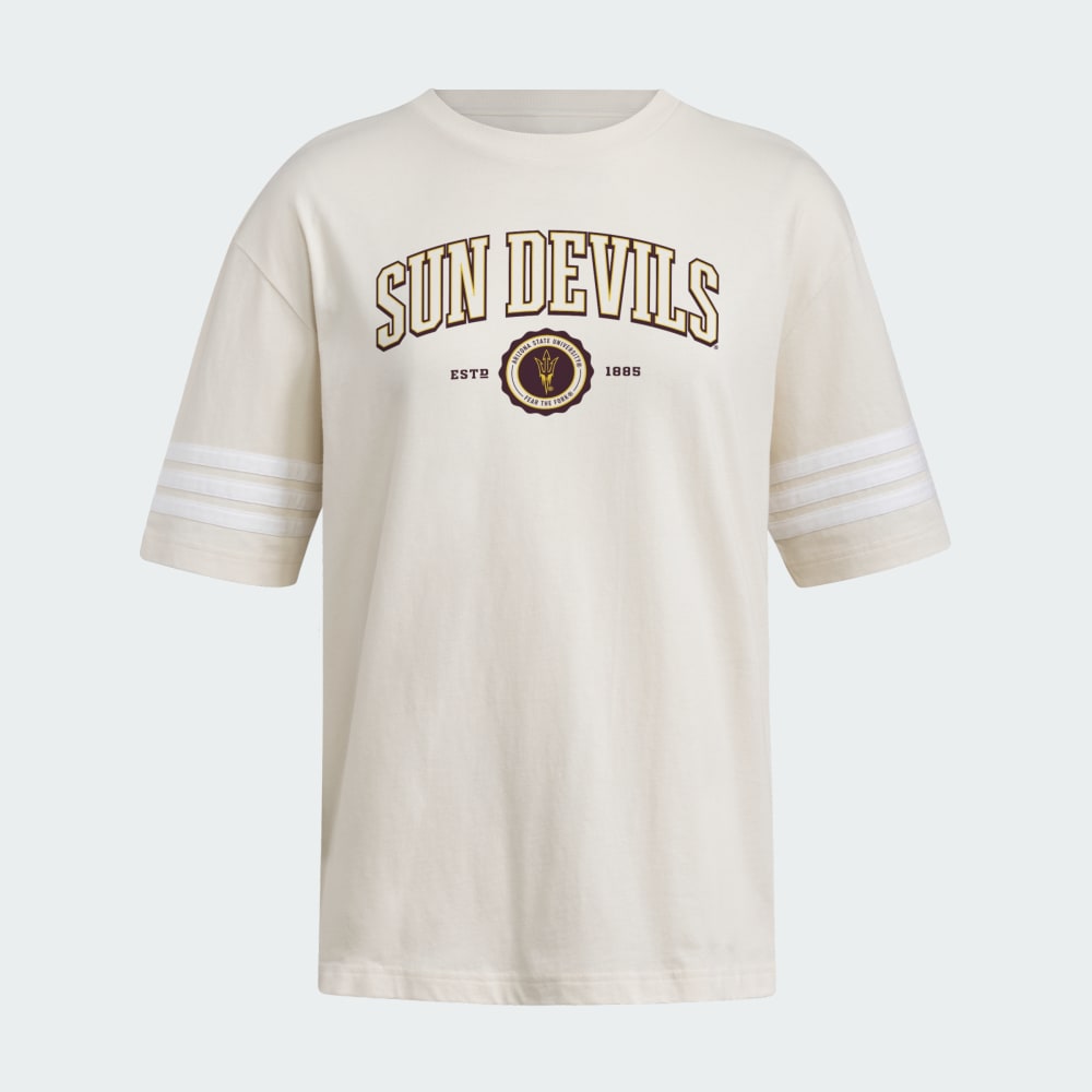 

Футболка Adidas Arizona State Sun Devils Women's Exclusive 3-Stripes Tee, цвет Wonder White/White/Multi
