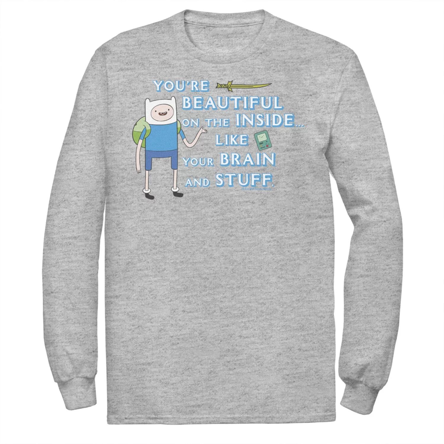 

Мужская футболка с длинными рукавами и портретом Finn You’re Beautiful On The Inside Time Licensed Character