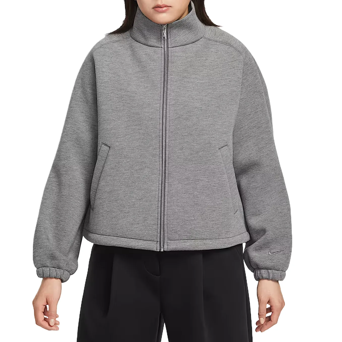 Nike Куртка женская Tone Charcoal Black/Iron Gray с воротником стойкой в стиле умеренный workwear
