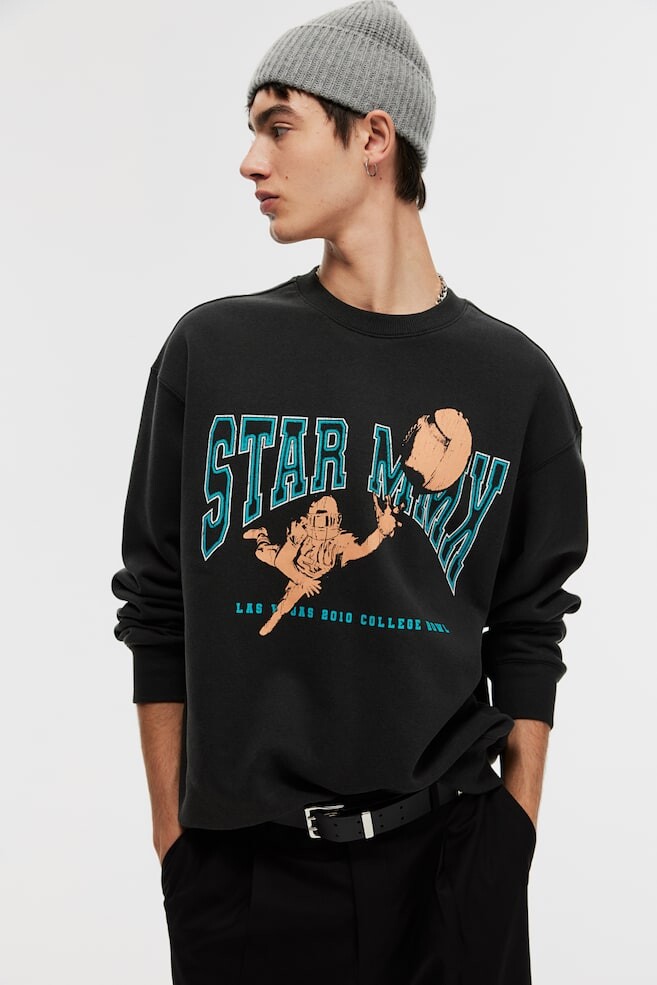 

Толстовка с принтом свободного кроя H&M, мультиколор