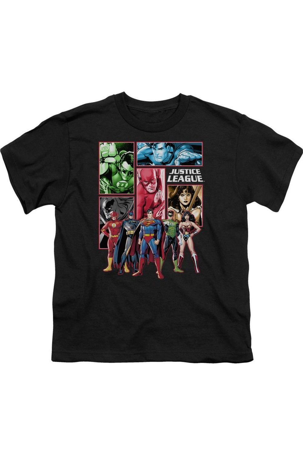 

Футболка с коротким рукавом для подростков с принтом Лиги Справедливости Америки Gildan, черный