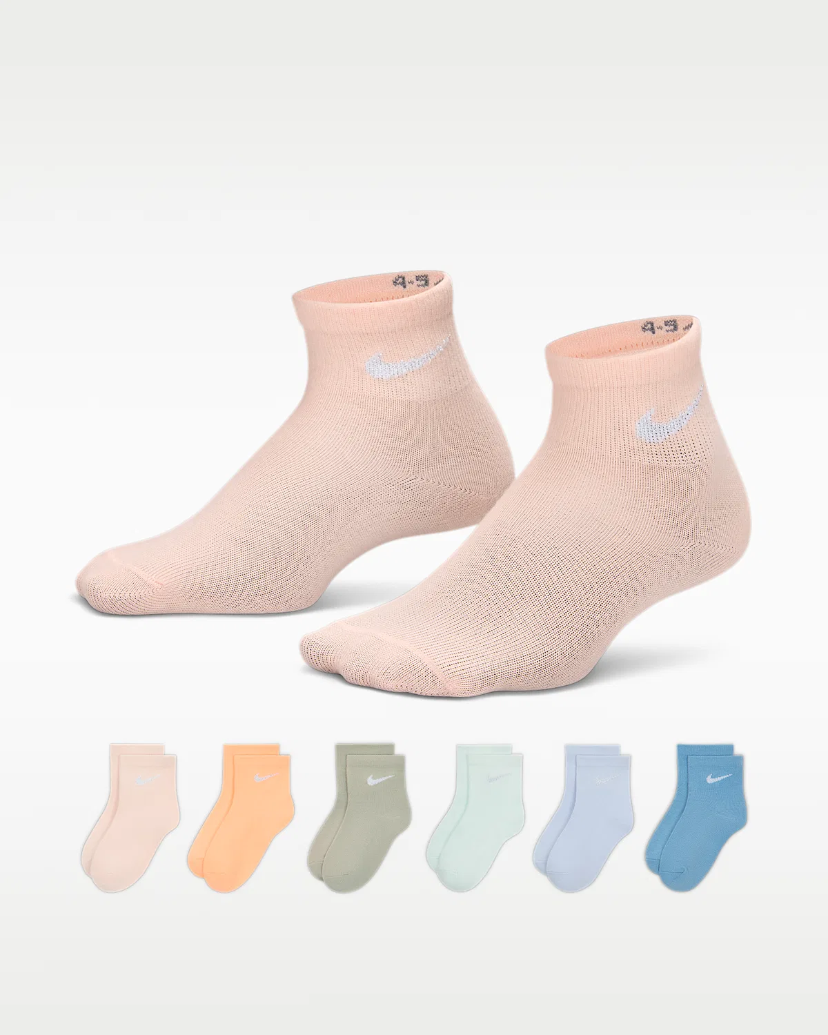 Детские носки-следы Metallic Swoosh (6 пар) Nike, Arctic Orange