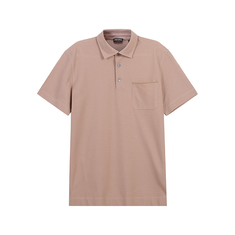 

Поло с накладным карманом Ermenegildo Zegna, Розовый Корица