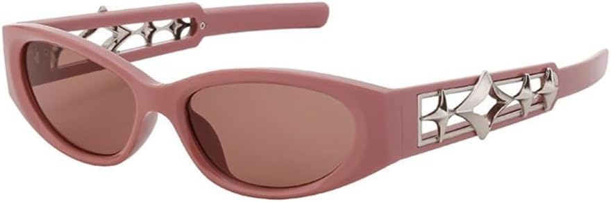 

Модные солнцезащитные очки «кошачий глаз» для женщин, роскошные солнцезащитные очки в маленькой оправе в форме звезды для мужчин, прямоугольные солнцезащитные очки TYUVIVO, C6pinkbrown