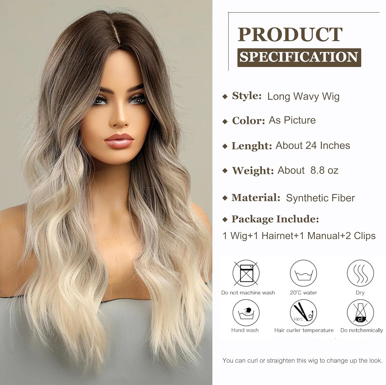 Женский длинный кудрявый парик «Ombre Brown to Blonde» от Esmee Esmee, Ombre Brown To Blonde — фото 2