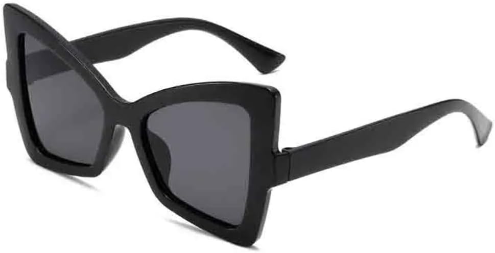 

Модные солнцезащитные очки в оправе «бабочка» большого размера для женщин, роскошные, с индивидуальным дизайном, для путешествий, в стиле панк, с защитой от УФ-излучения UV400 TVTBBVV, Black Gray