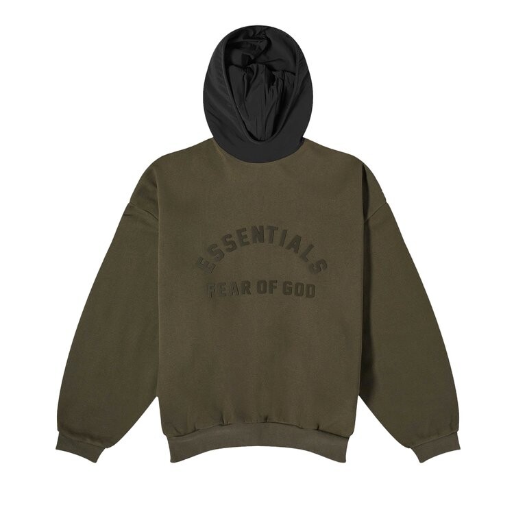 Худи Fear Of God Essentials Fear of God Essentials Nylon Fleece 'Ink/Jet Black', черный — фото 2