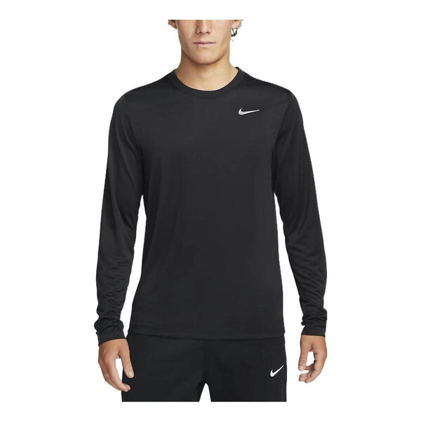 

Футболка dry fit legend long sleeve tee 'black' Nike, черный