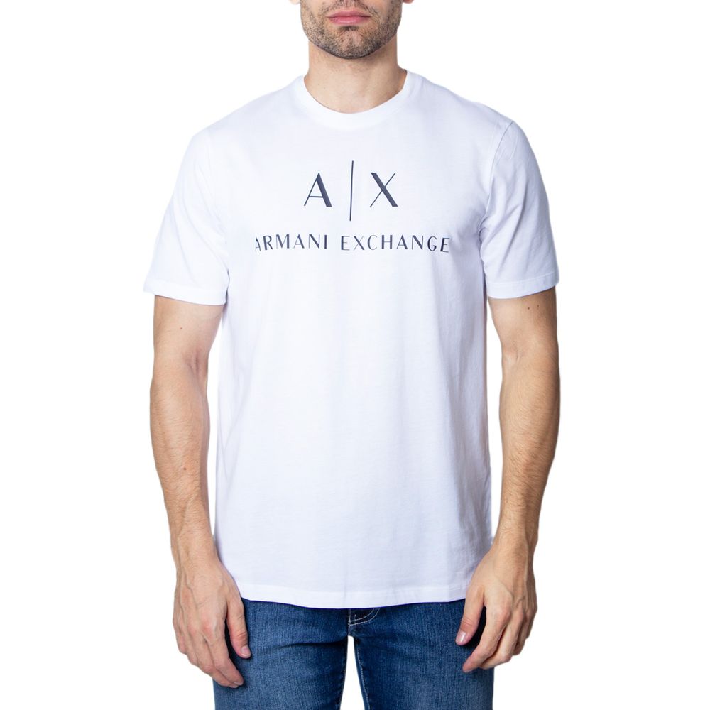 

Белая хлопковая футболка Armani Exchange