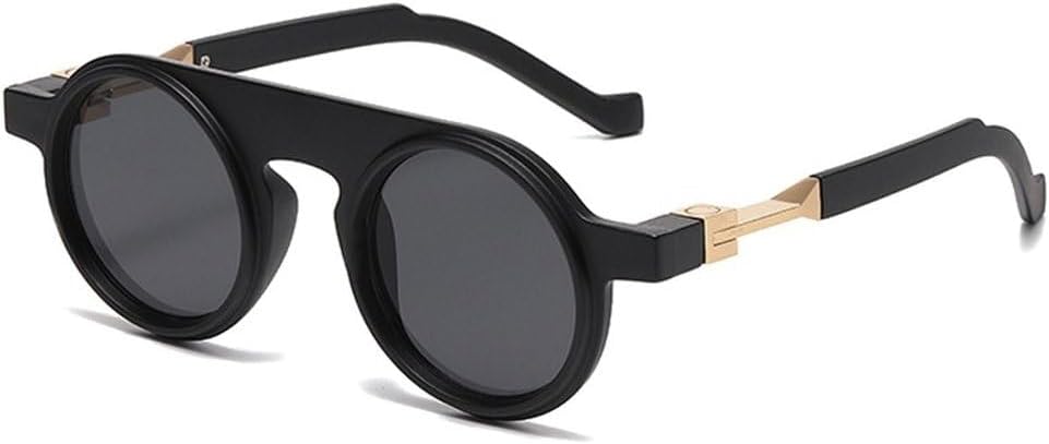 

Ретро круглые женские солнцезащитные очки в стиле панк, модные прозрачные градиентные линзы, защита от УФ-излучения UV400, трендовые мужские солнцезащитные очки SKFGNX, Matte Black Gray