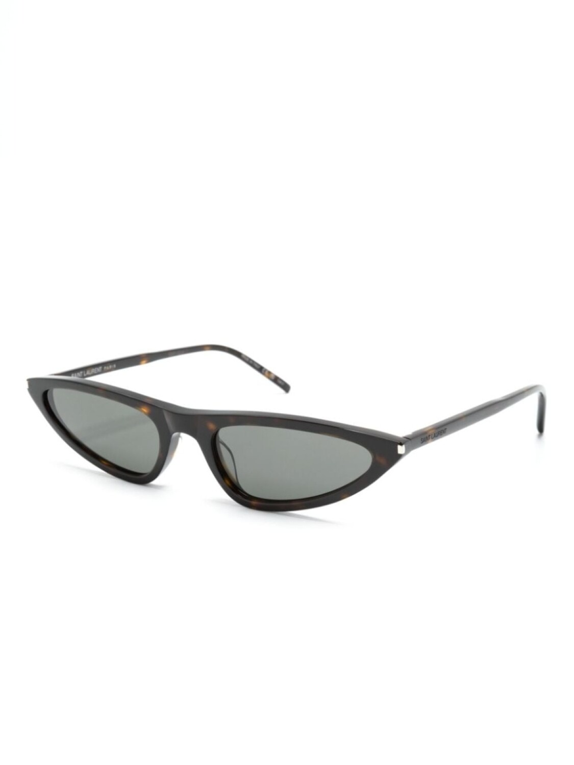 Saint Laurent Eyewear солнцезащитные очки в геометричной оправе, коричневый — фото 2