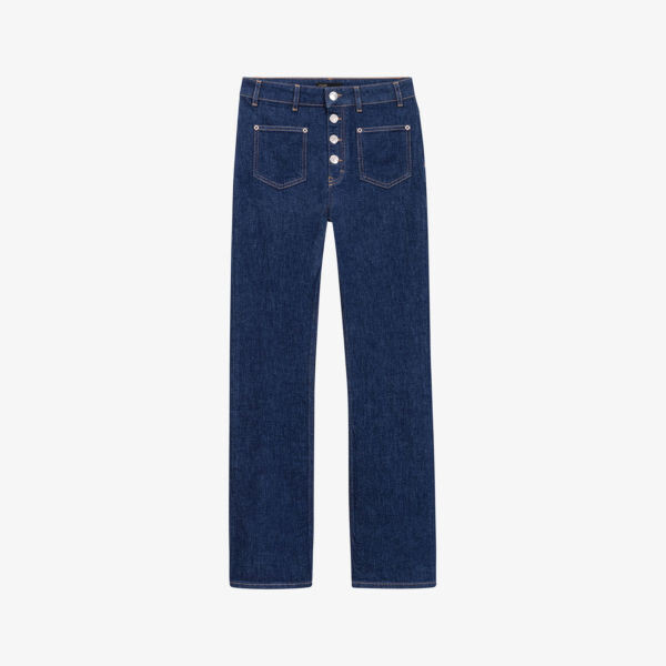 

Джинсы Bootcut с высокой посадкой из эластичного денима Maje, синий