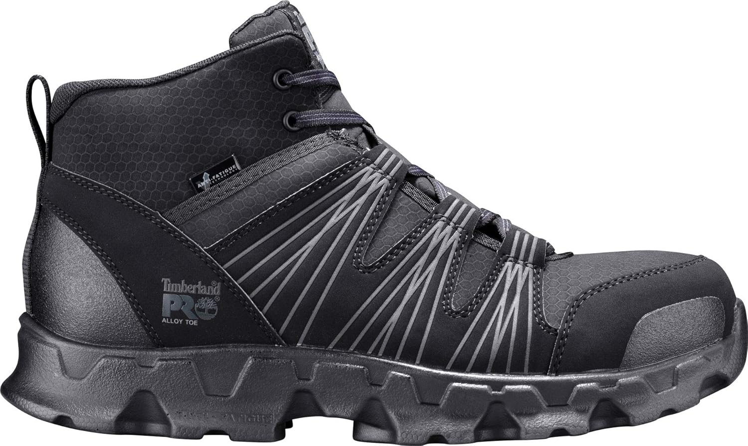 Timberland PRO мужские ботинки Powertrain Mid Alloy Toe ESD для промышленного туризма, Black Synthetic V1 — фото 3