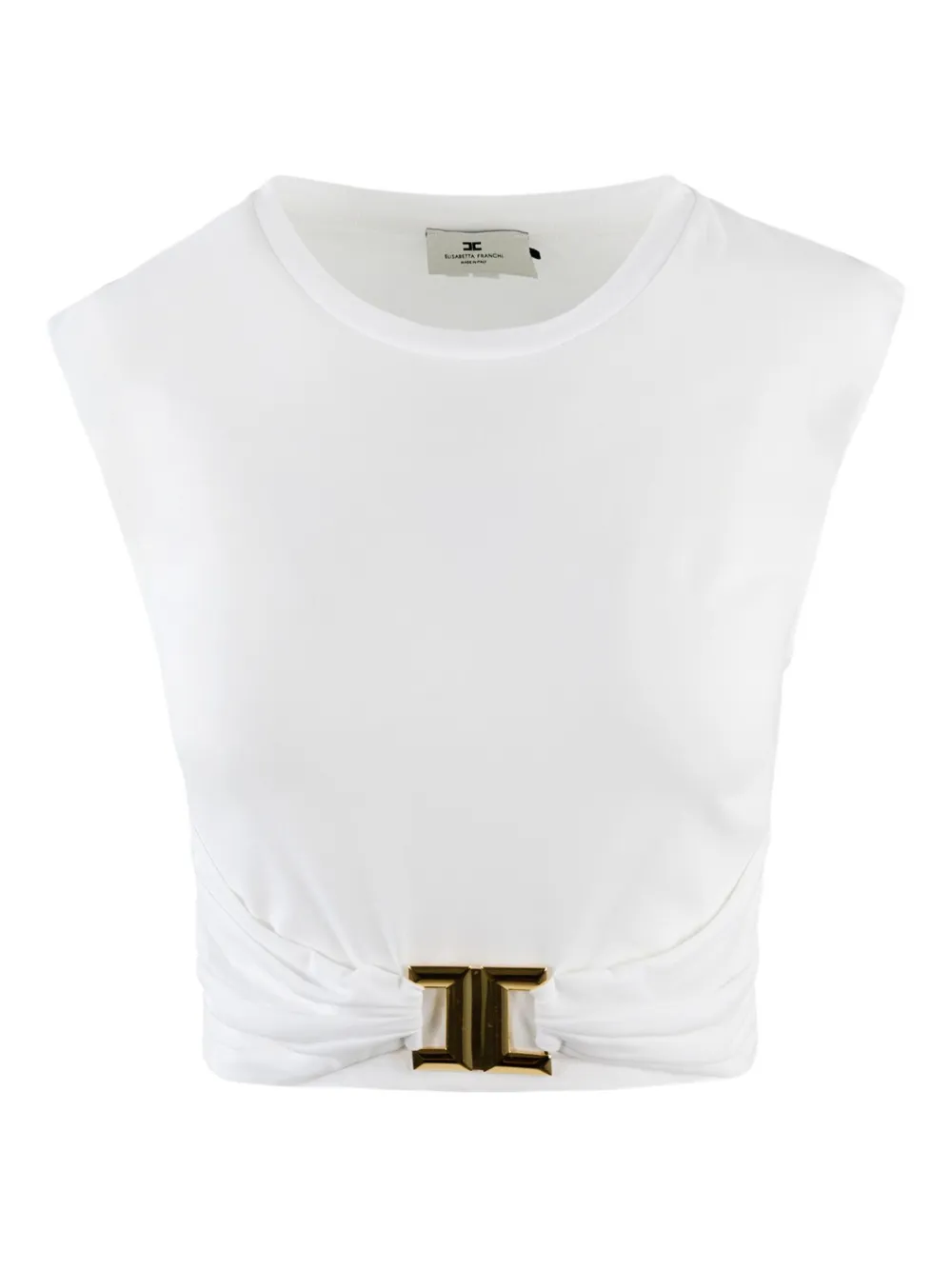 

Укороченный топ с логотипом Elisabetta Franchi, белый