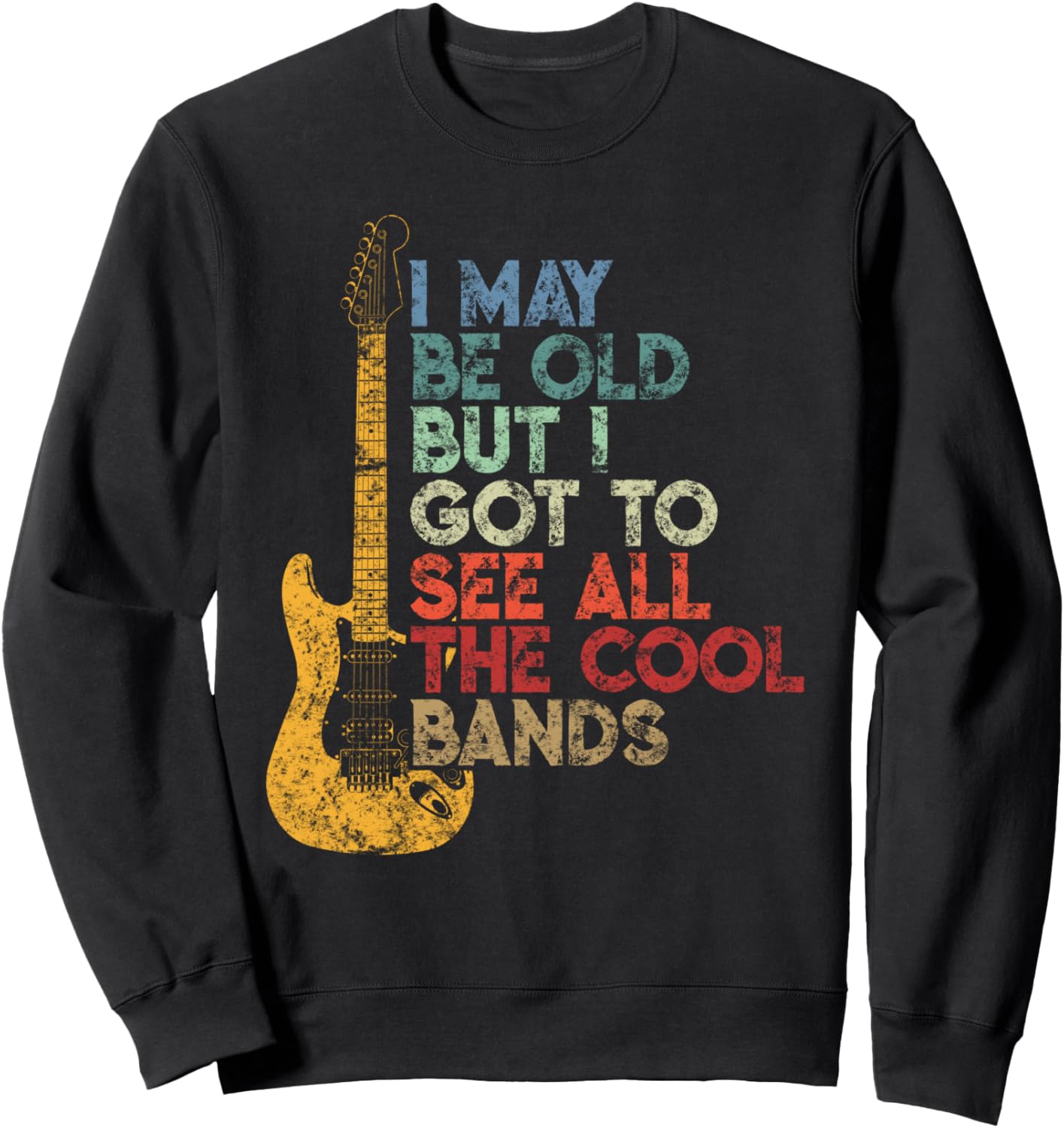 

Может, я и стар, но мне удалось увидеть все крутые группы (толстовка с эффектом потертости) Concert Cool Bands &Zoo, черный